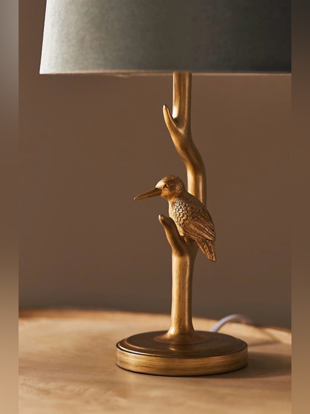Anthropologie Icon table lamp; hummingbird addition. NEW